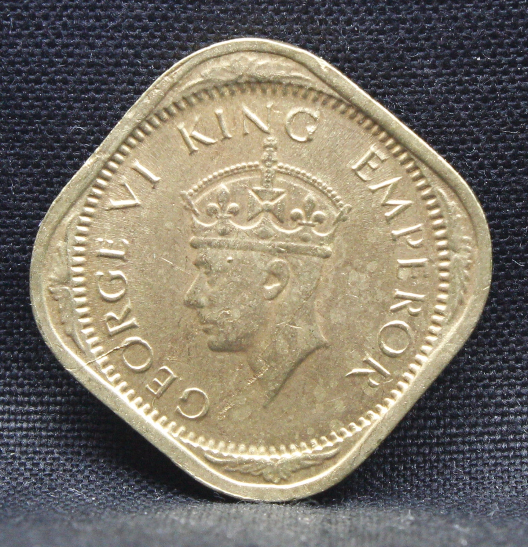 Half Anna 1943 George VI Nickel-Brass coins