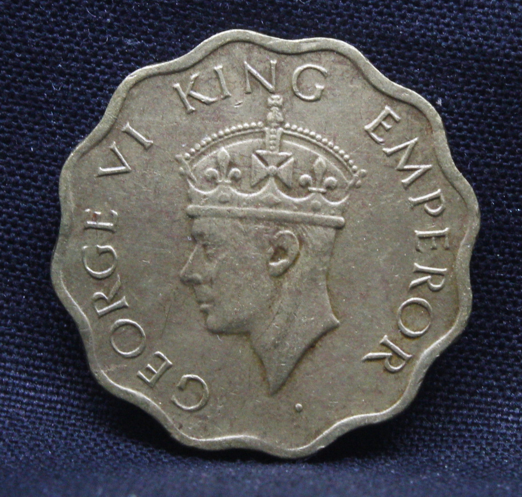 1 Anna 1943 George VI Copper-Nickel coins
