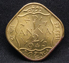 Half Anna 1943 George VI Silver coins