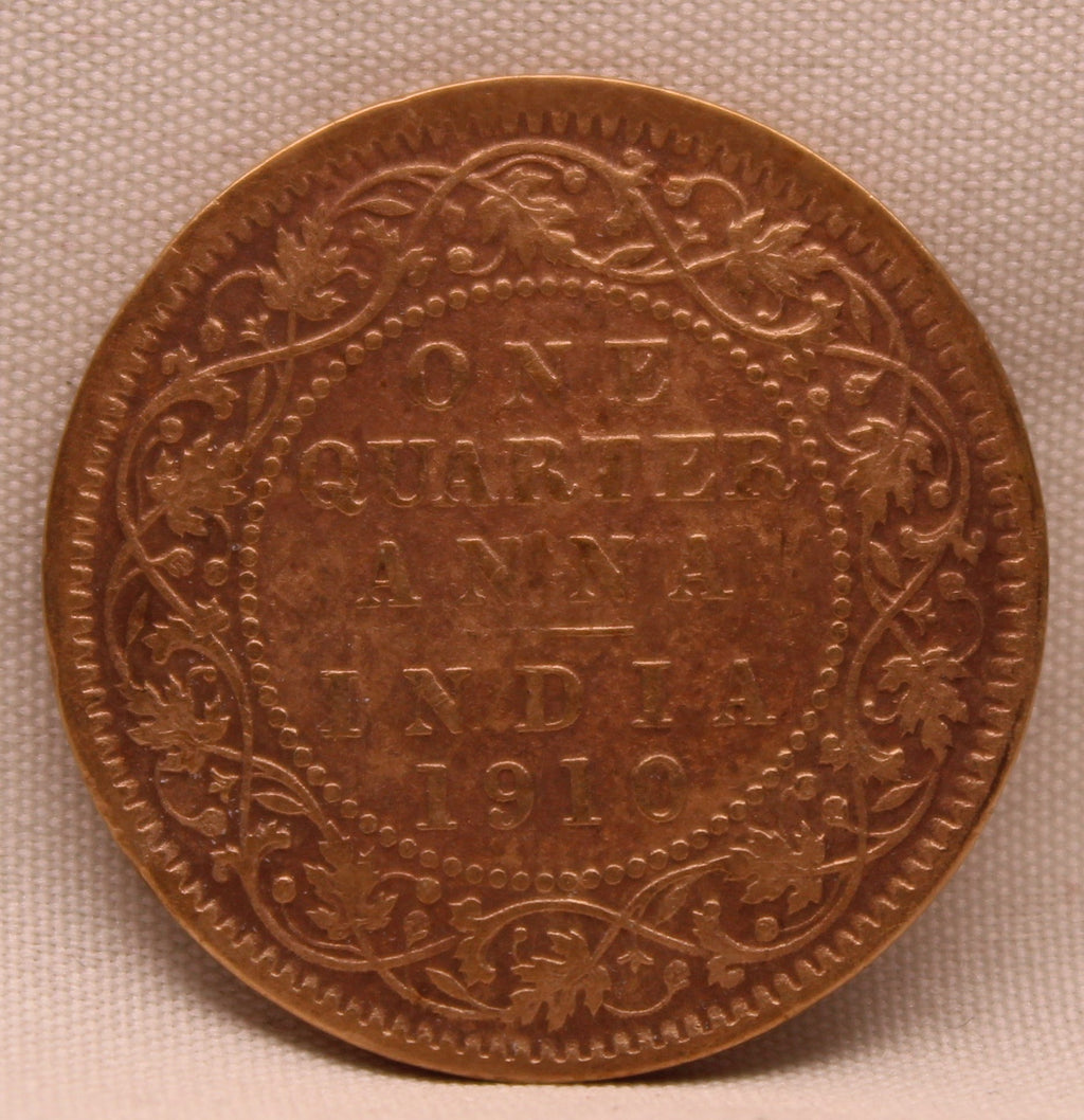 Quarter Anna 1910 Edward VII Bronze coins