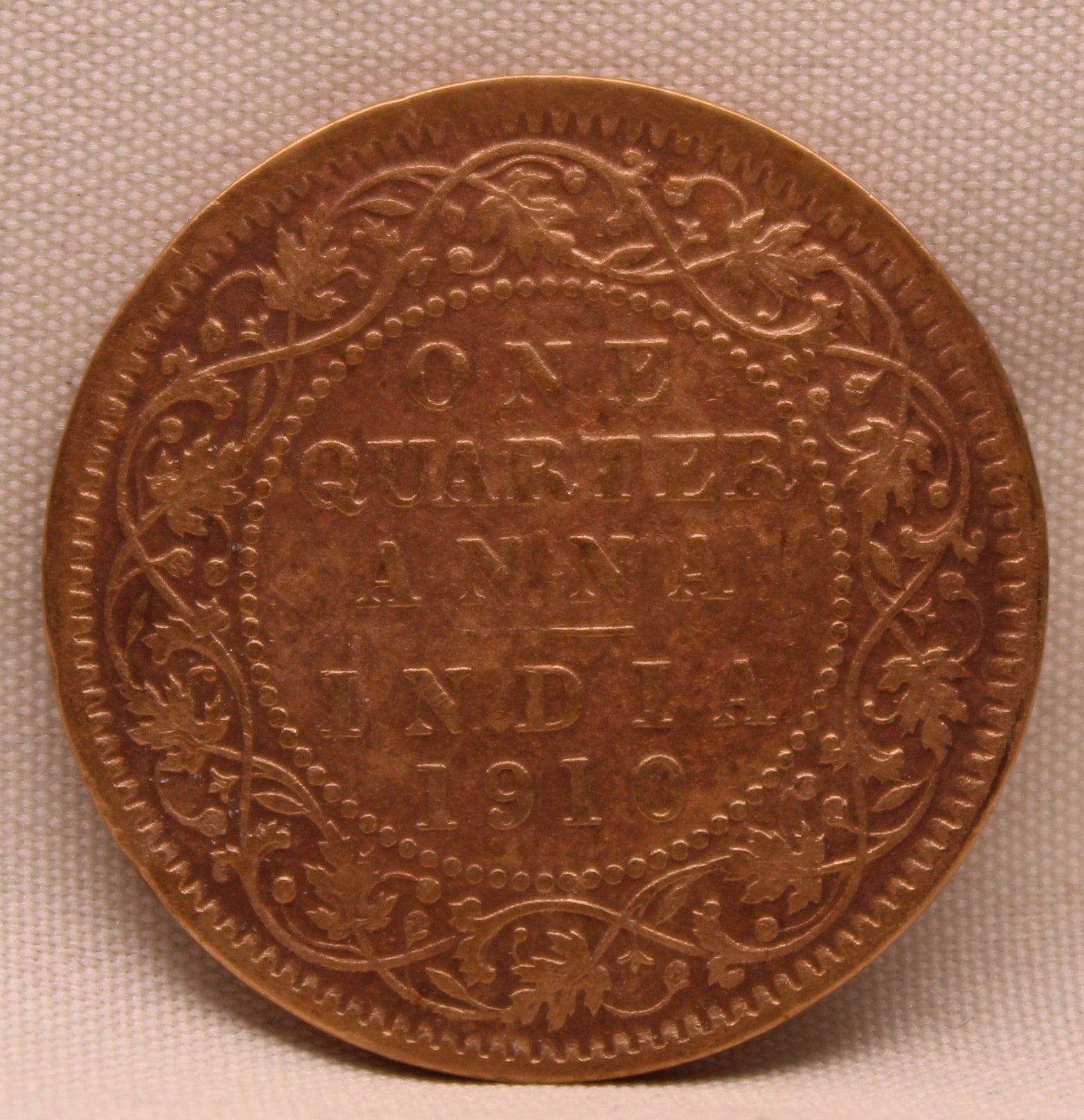 Quarter Anna 1910 Edward VII Bronze coins