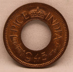 1 Pice 1945 George VI Copper coins