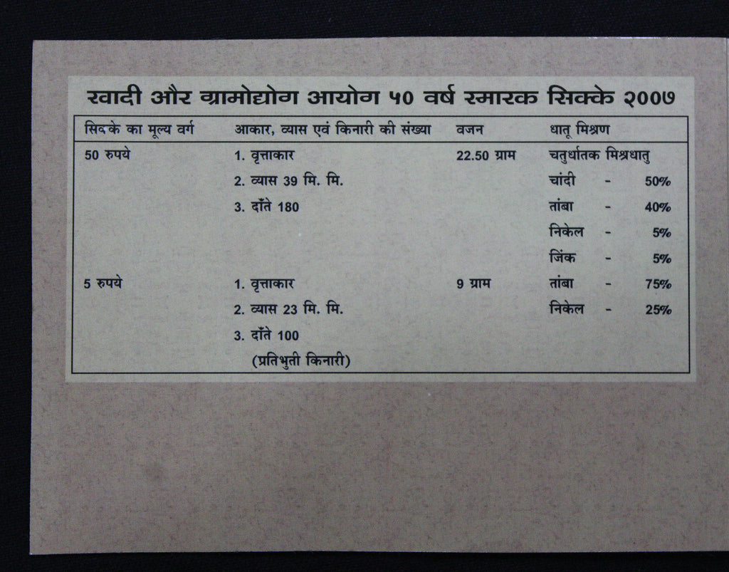 Khadi And Village Industries Commission 50 Years - 2007 - Mumbai