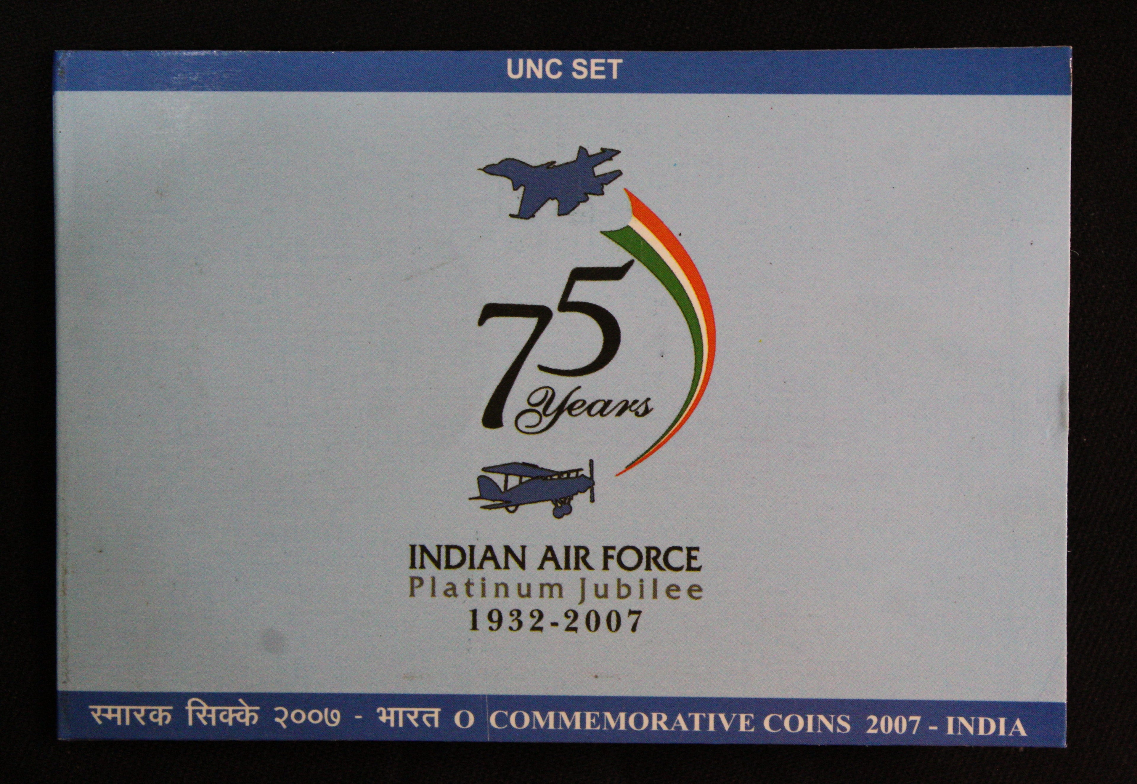 Indian Air Force Platinum Jubilee- 1932-2007- Kolkata UNC