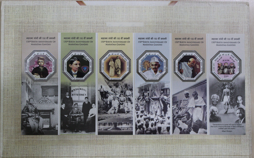 Extremely rare 2019 150 years of mahatma gandhi proof set joint issue with indian post set in orignal packing 150 rs silver coin.