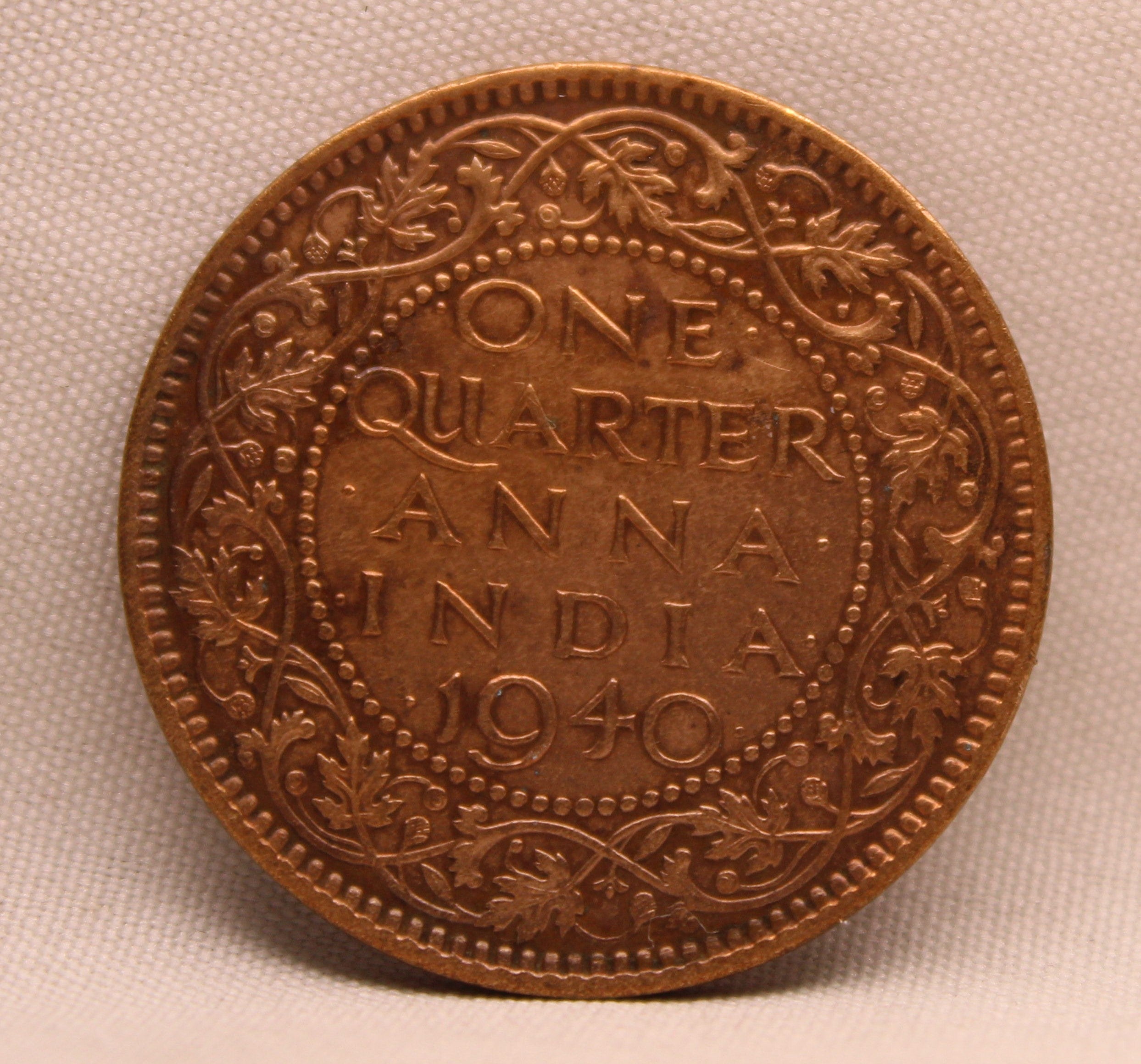 Quarter Anna 1940 George VI Copper coins