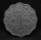 1 Anna Coin of King George V 1912 of Bombay Mint Copper-Nickel