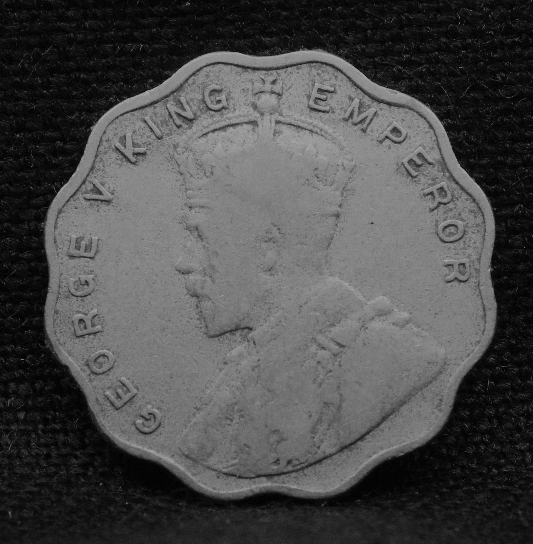 1 Anna Coin of King George V 1912 of Bombay Mint Copper-Nickel