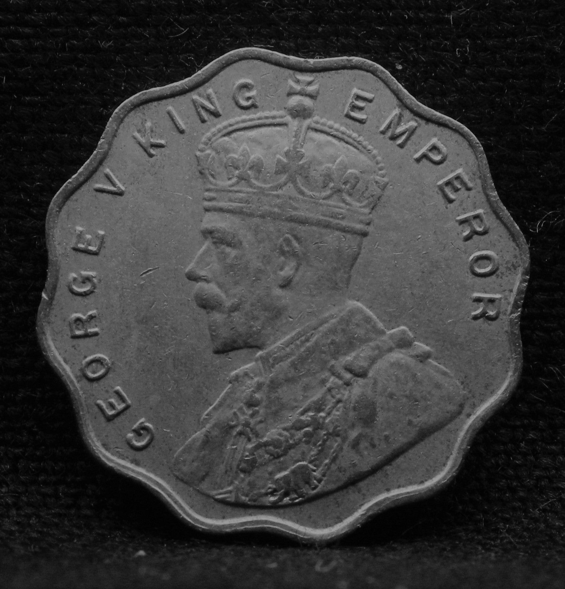 1 Anna Coin of King George V 1915 of Bombay Mint Copper-Nickel