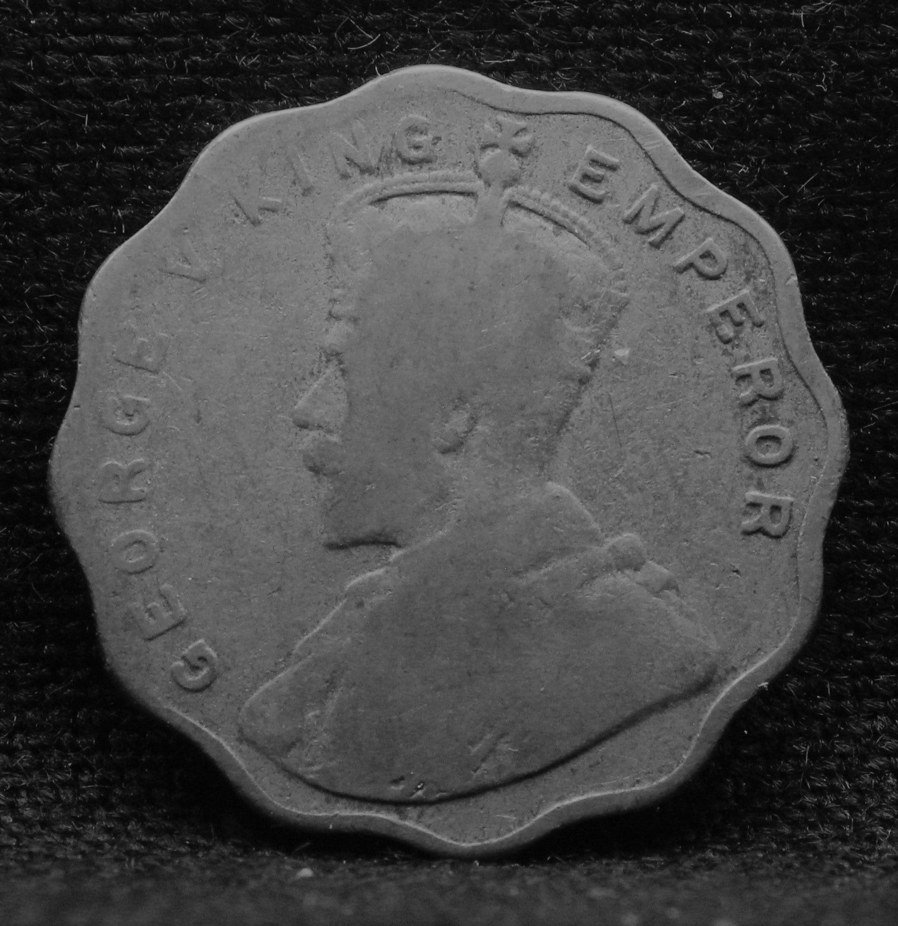 1 Anna Coin of King George V 1916 of Bombay Mint Copper-Nickel