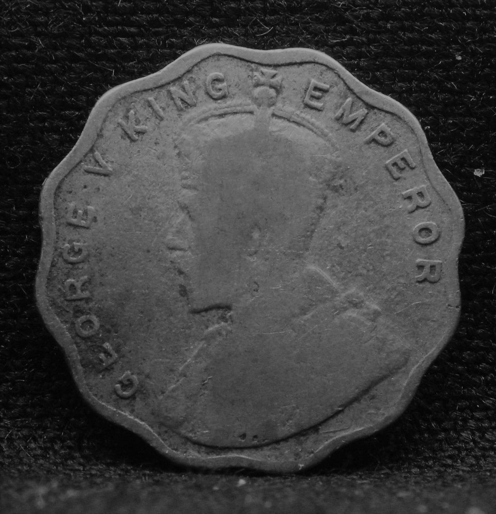 1 Anna Coin of King George V 1917 of Bombay Mint Copper-Nickel