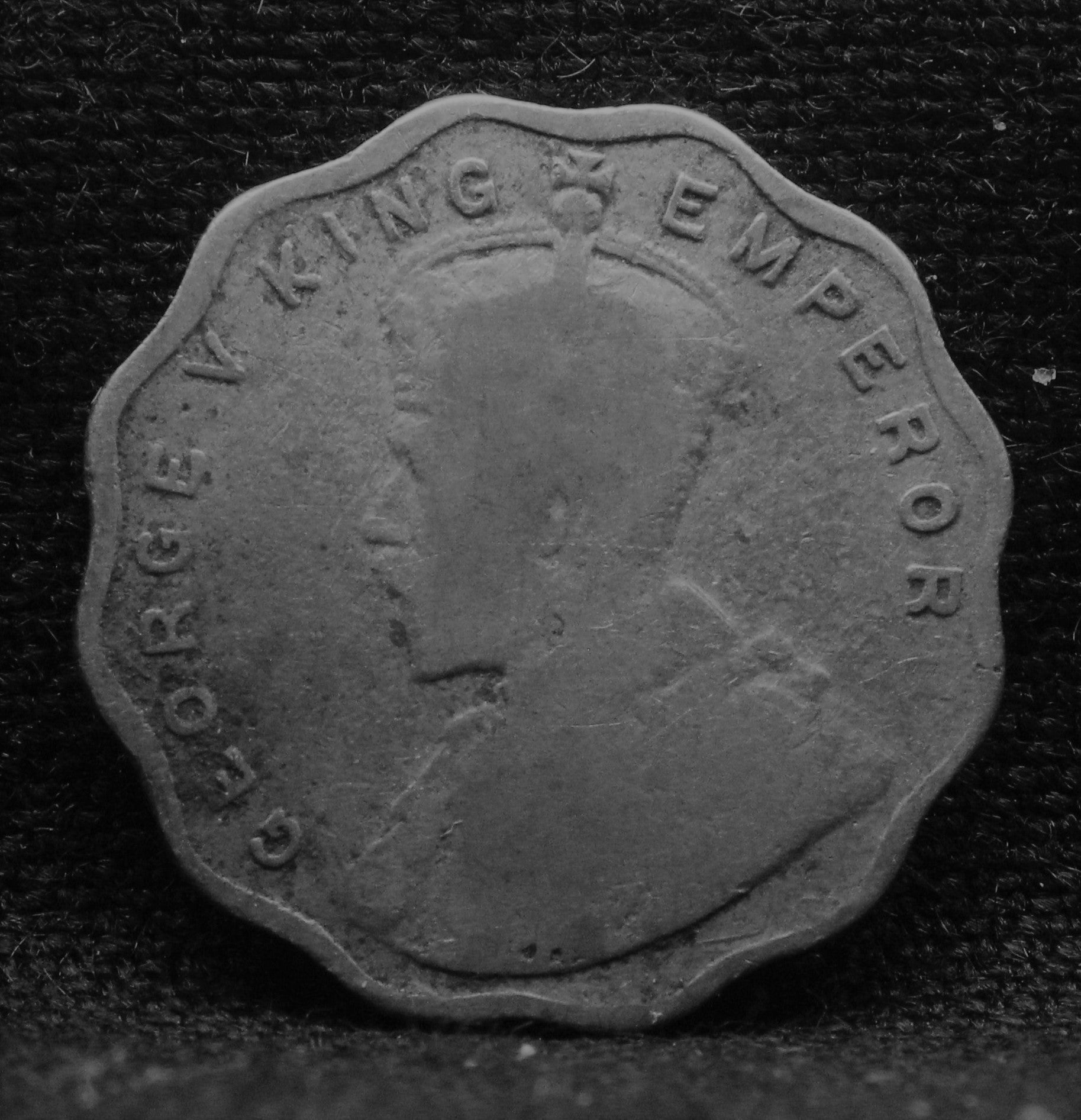 1 Anna Coin of King George V 1917 of Bombay Mint Copper-Nickel