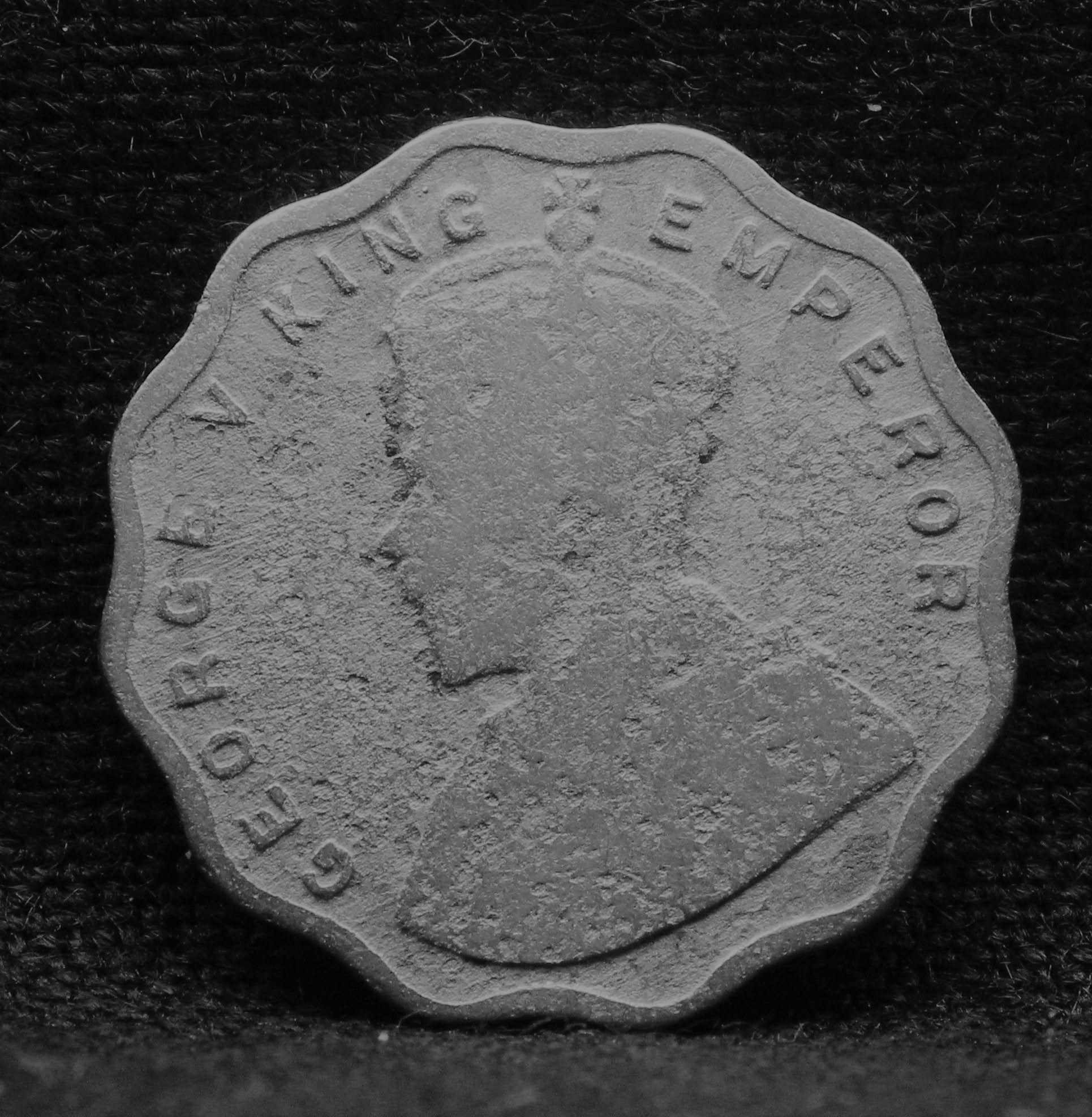 1 Anna Coin of King George V 1927 of Bombay Mint Copper-Nickel