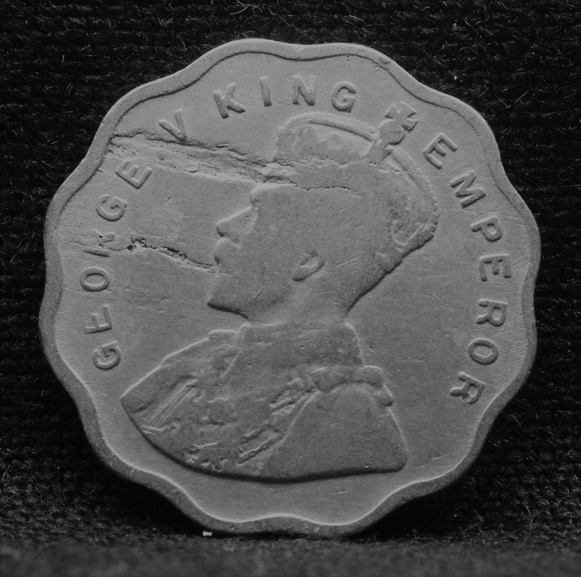 1 Anna Coin of King George V 1935 of Bombay Mint Copper-Nickel
