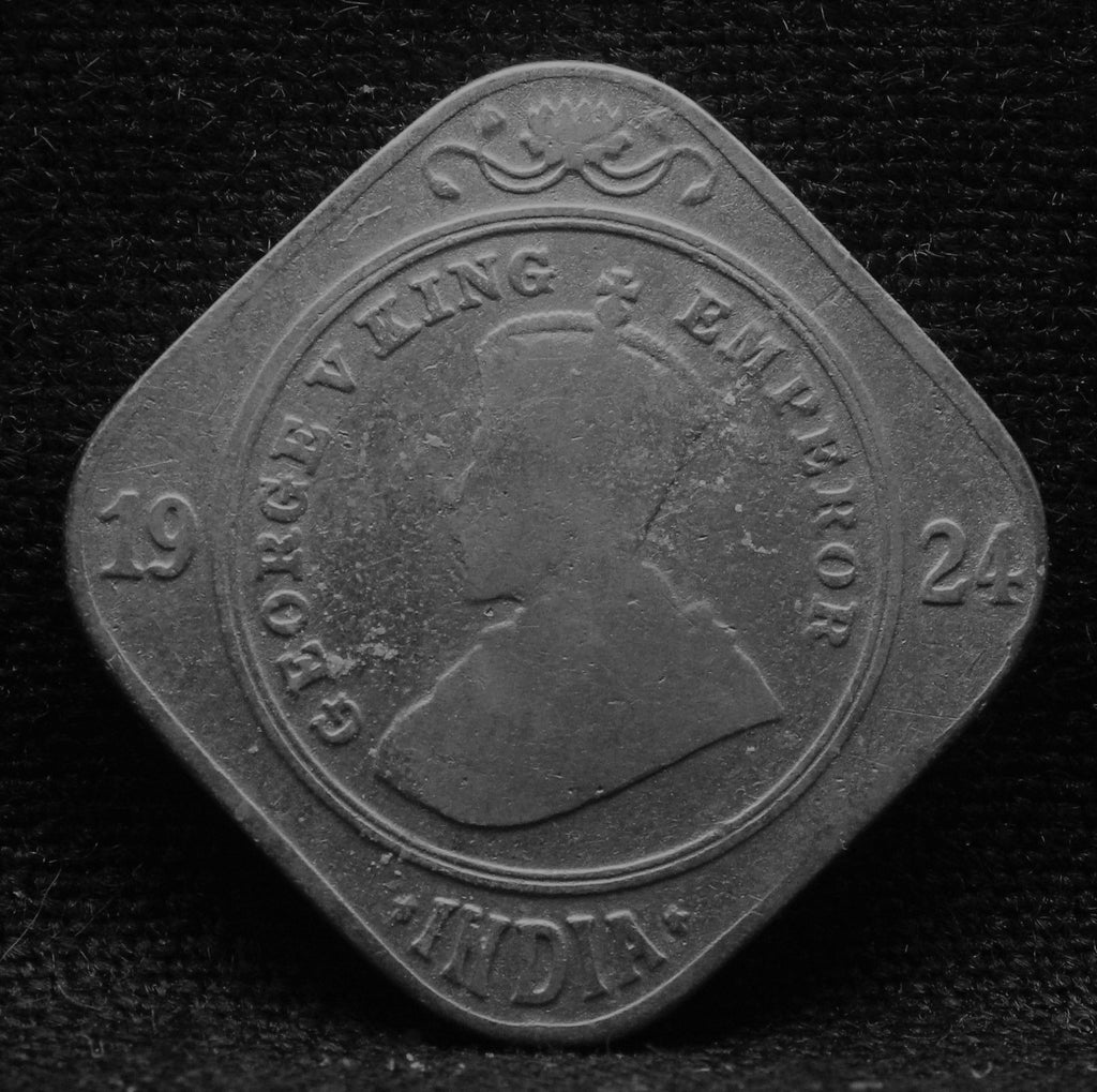 2 Annas 1924 George V Copper-Nickel coin