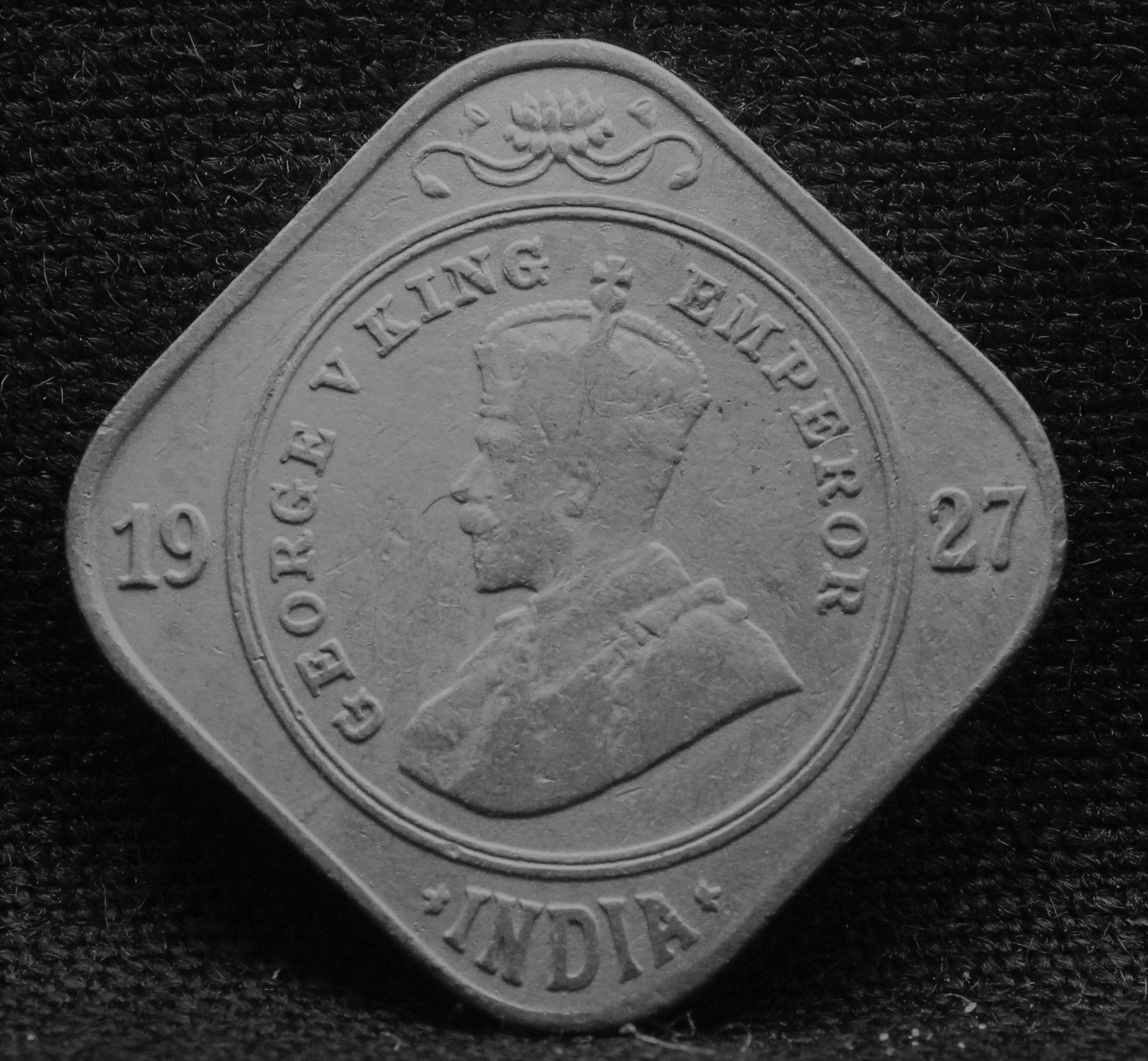 2 Annas 1927 George V Copper-Nickel coin