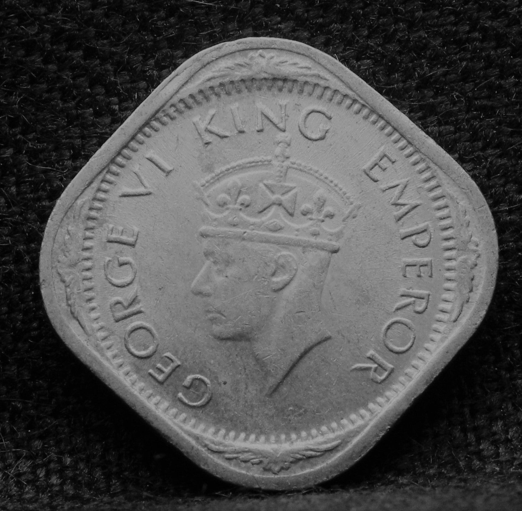Half Anna 1946 George VI Nickel-Brass coins