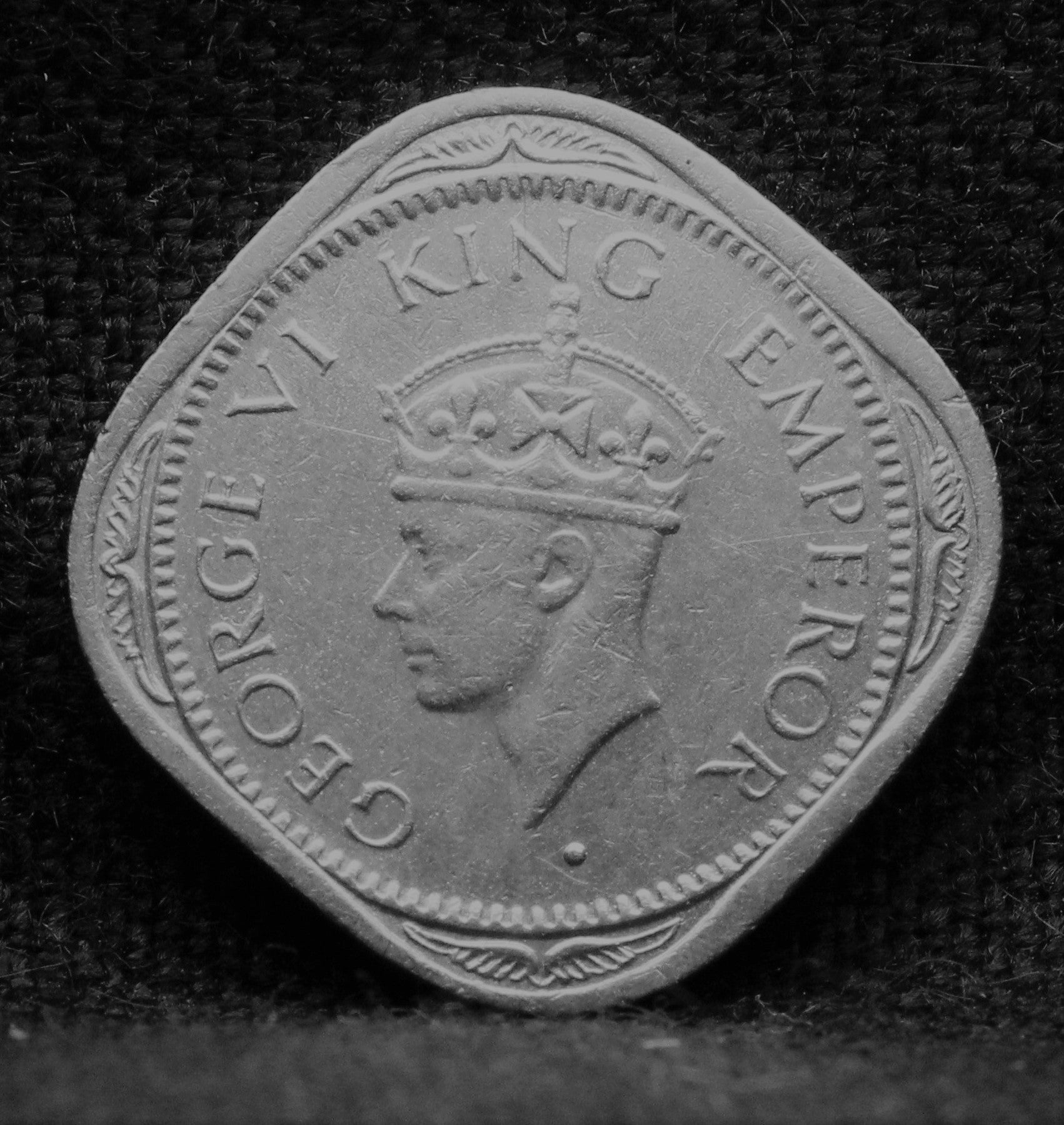 Half Anna 1947 George VI Nickel-Brass coins