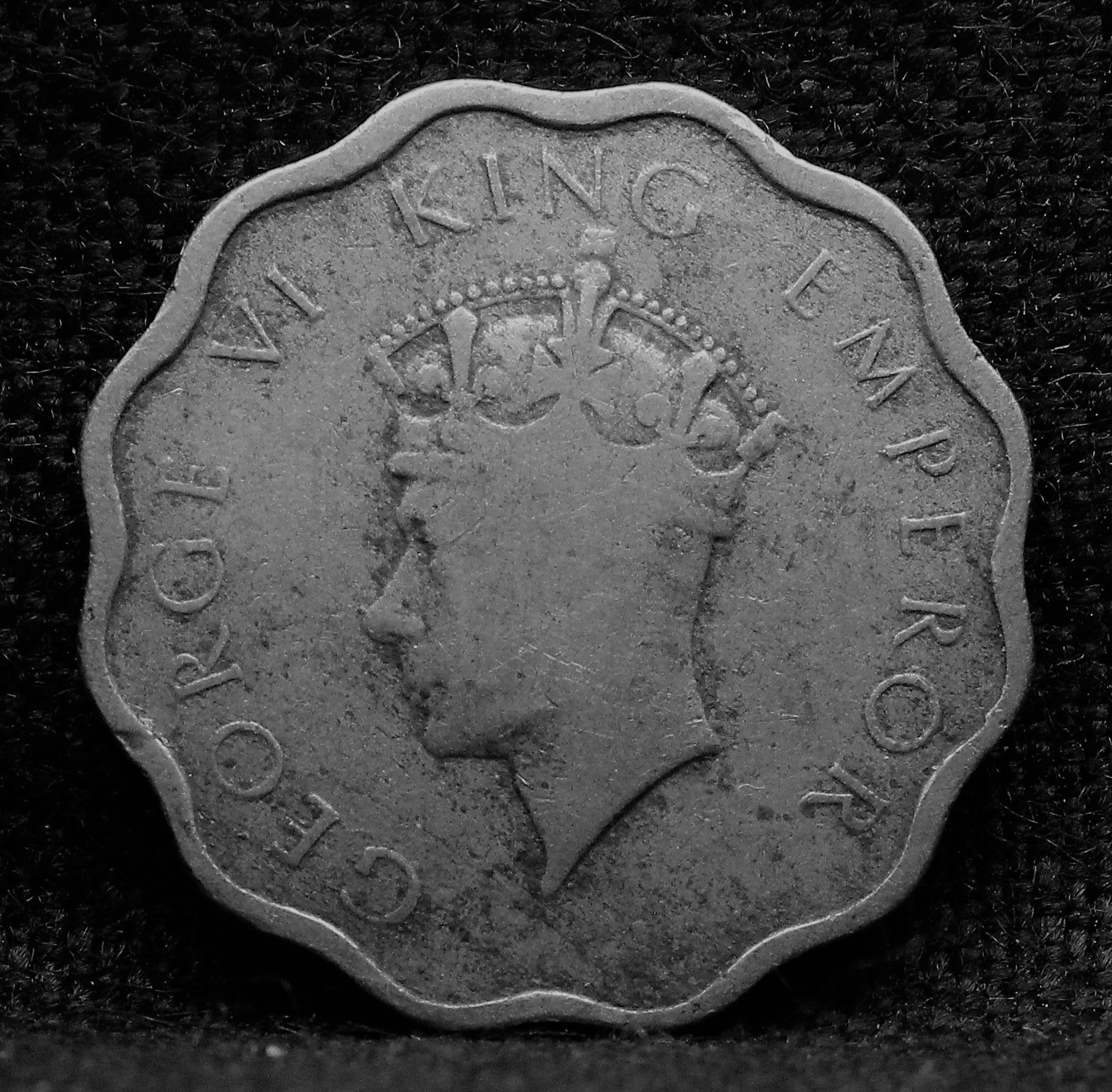 1 Anna Coin of King George VI of Calcutta Mint of 1938 Copper Nickel