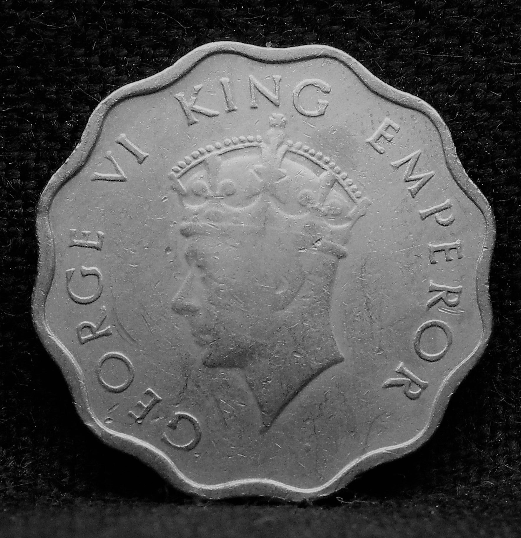 1 Anna Coin of King George VI of Calcutta Mint of 1939 Copper Nickel
