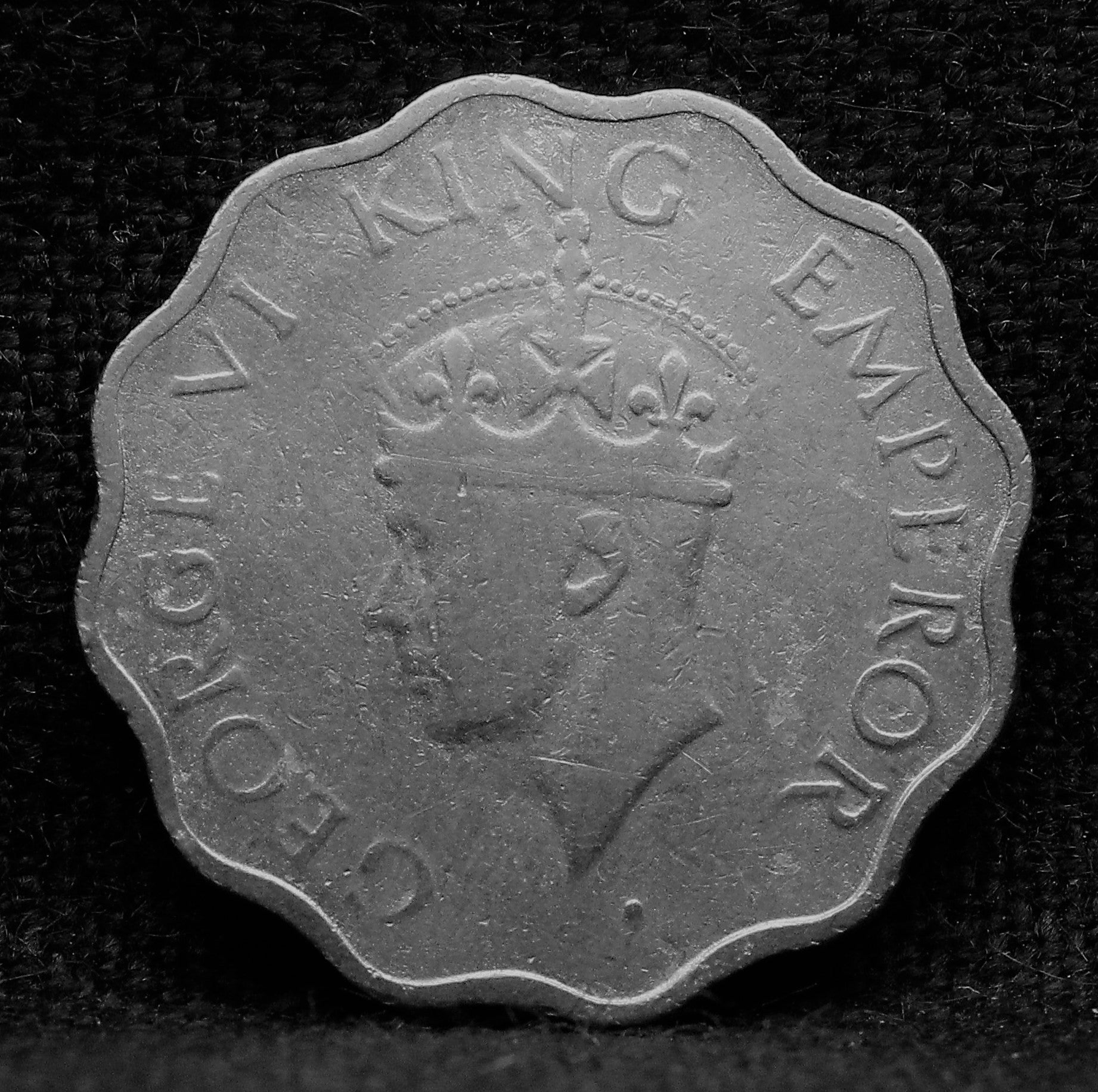 1 Anna Coin of King George VI of Calcutta Mint of 1940 Copper Nickel