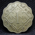 1 Anna Coin of King George VI of Calcutta Mint of 1942 Copper Nickel