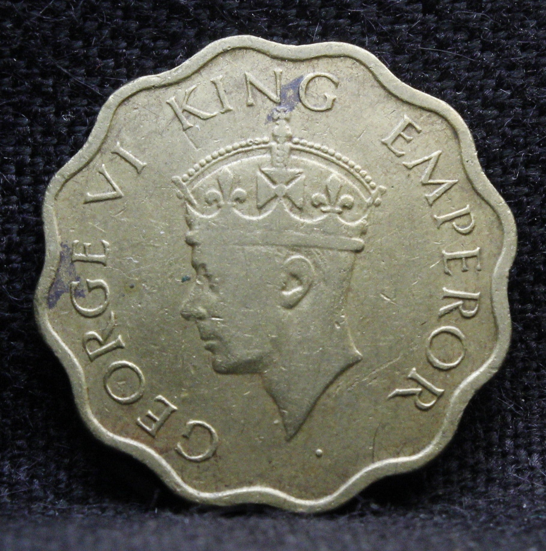 1 Anna Coin of King George VI of Calcutta Mint of 1942 Copper Nickel
