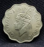 1 Anna Coin of King George VI of Calcutta Mint of 1944 Copper Nickel