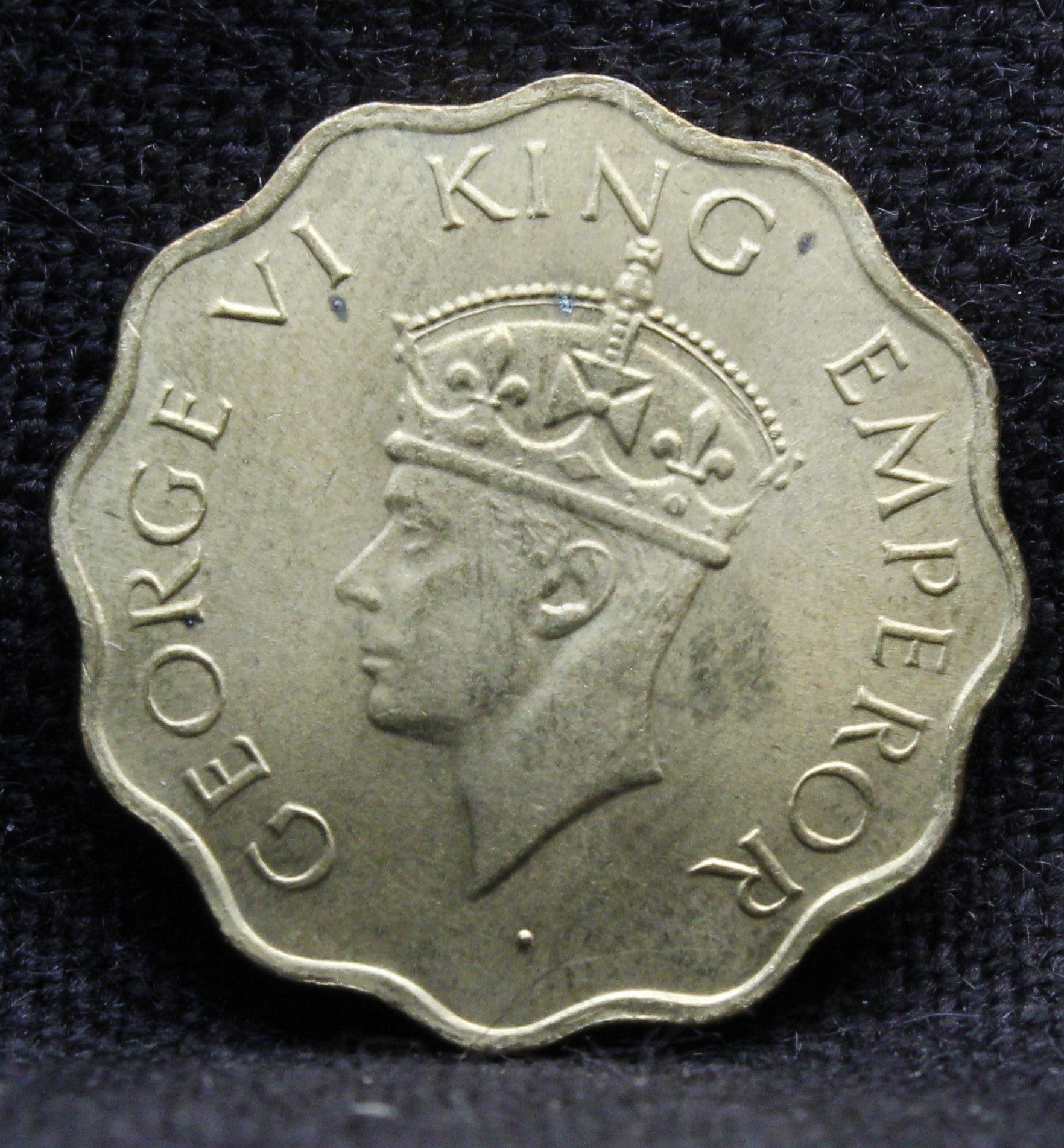 1 Anna Coin of King George VI of Calcutta Mint of 1944 Copper Nickel