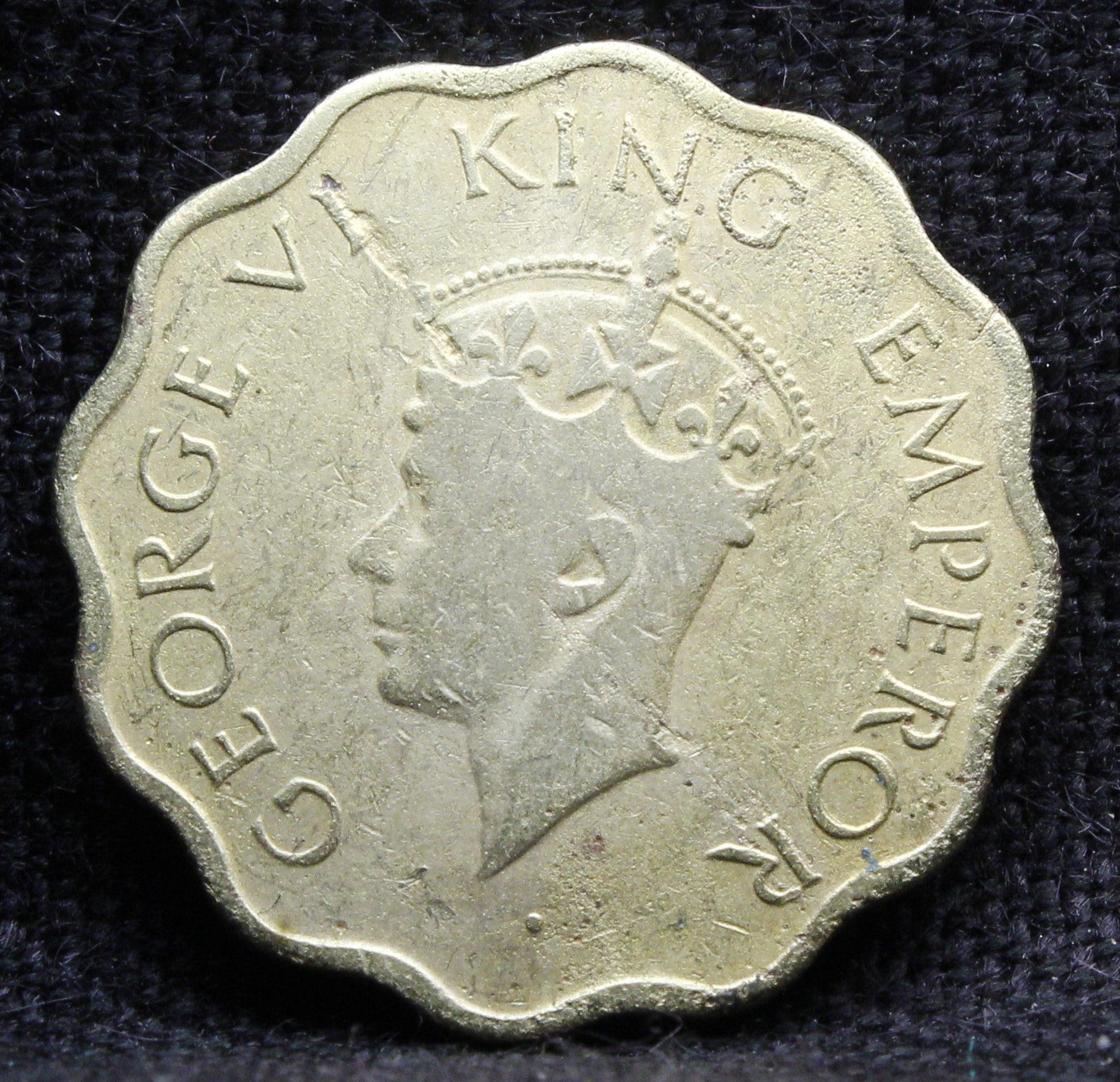 1 Anna Coin of King George VI of Calcutta Mint of 1945 Copper Nickel