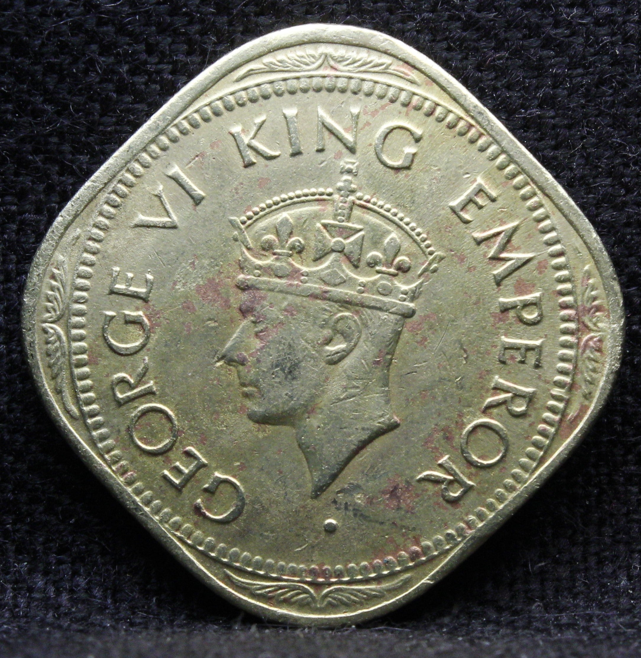 2 Annas 1945 George Vl Copper-Nickel coin