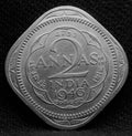 2 Annas 1946 George Vl Copper-Nickel coin