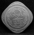 2 Annas 1946 George Vl Copper-Nickel coin