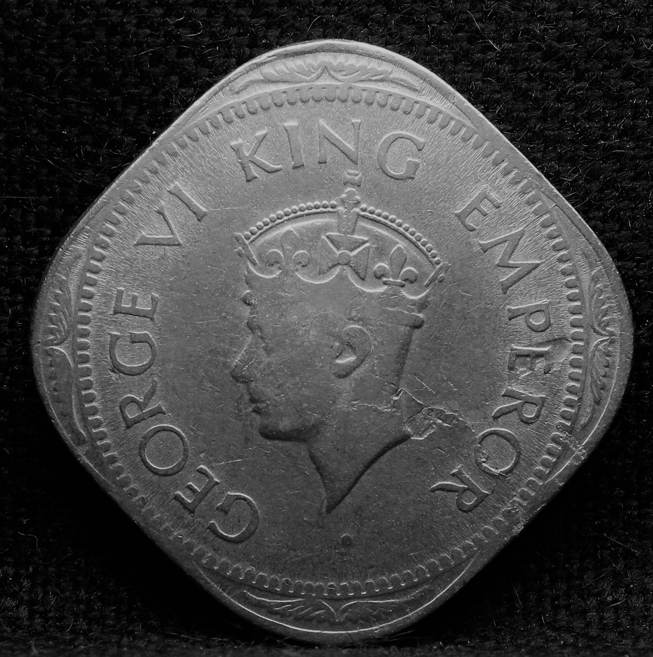 2 Annas 1946 George Vl Copper-Nickel coin