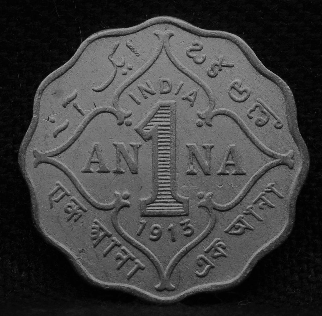1 Anna 1913 George V Copper-Nickel coins