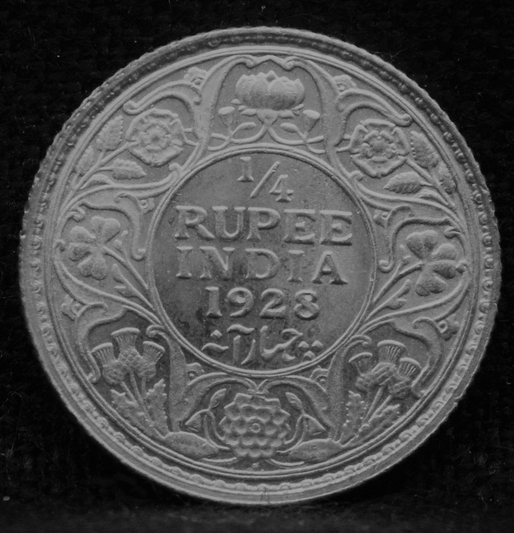 Quarter RUPEE 1928 George V Silver coins