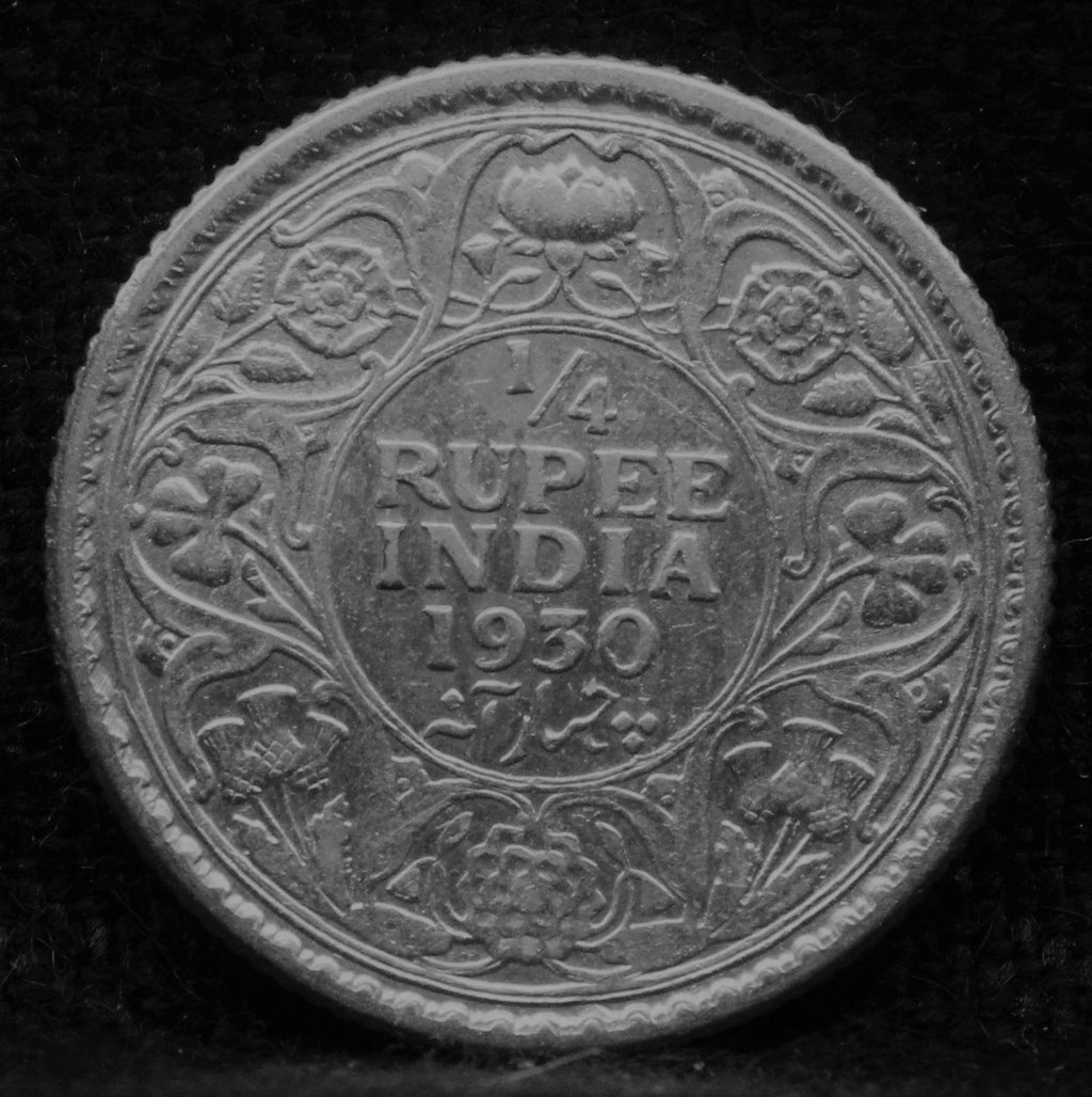 Quarter RUPEE 1930 George V Silver coins