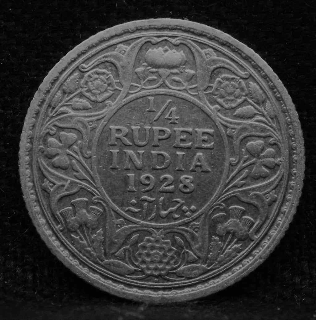 Quarter RUPEE 1928 George V Silver coins