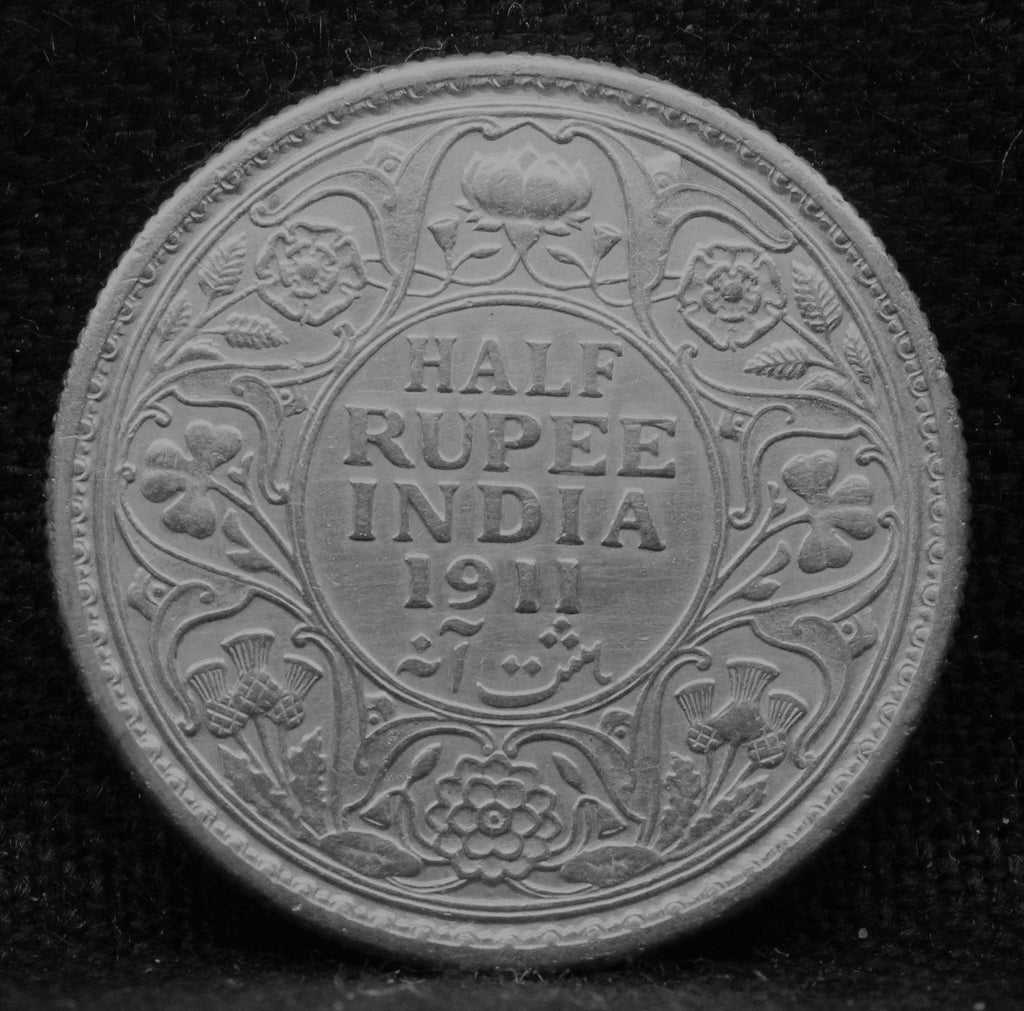 Half RUPEE 1911 George V Silver coins
