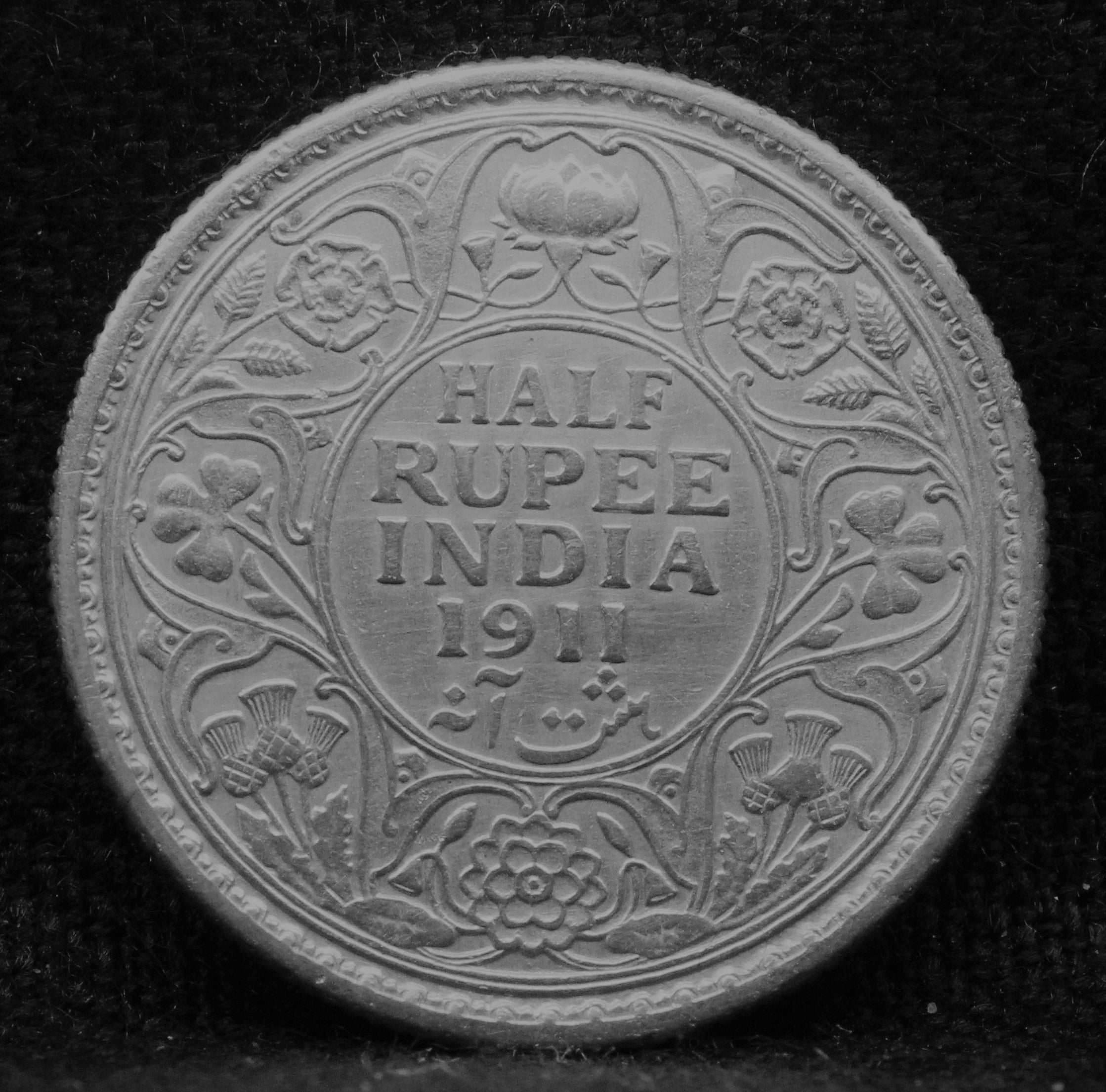 Half RUPEE 1911 George V Silver coins