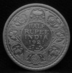 Half RUPEE 1921 George V Silver coins