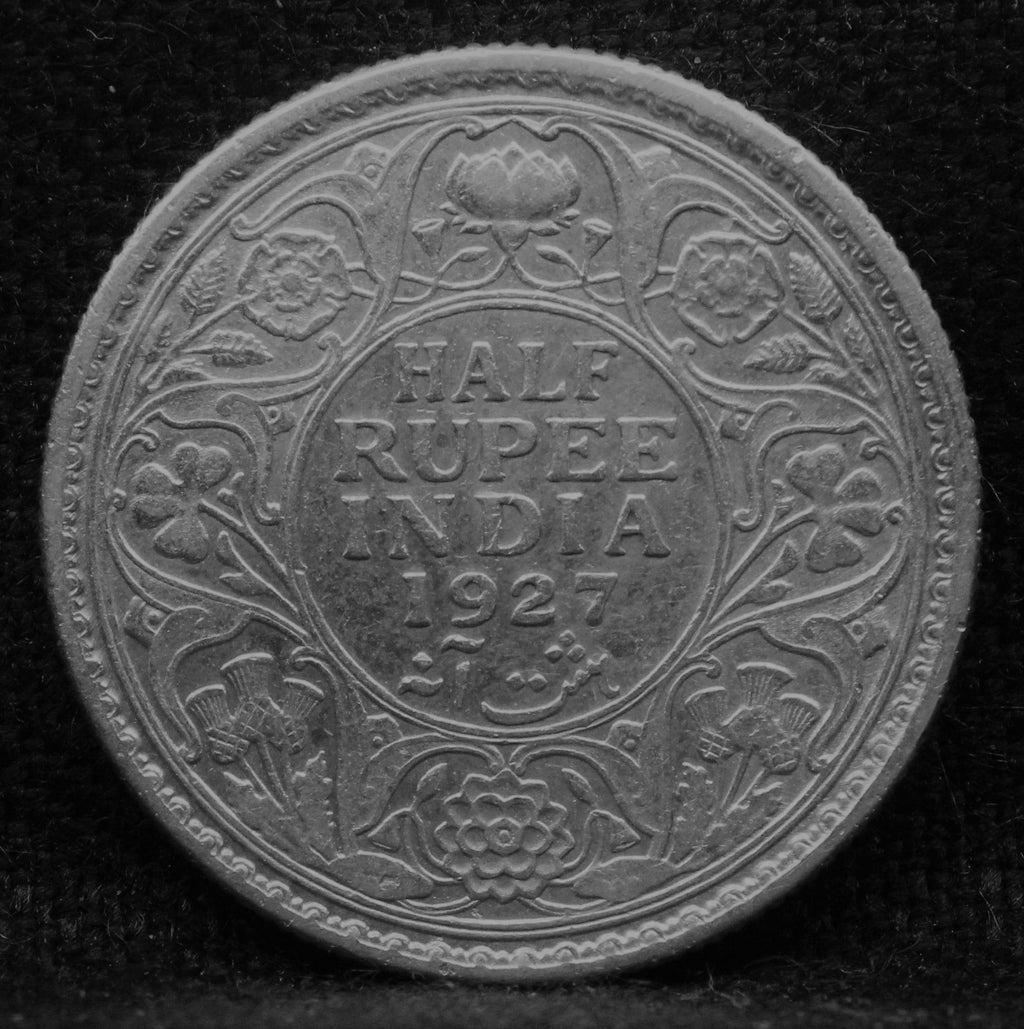Half RUPEE 1927 George V Silver coins