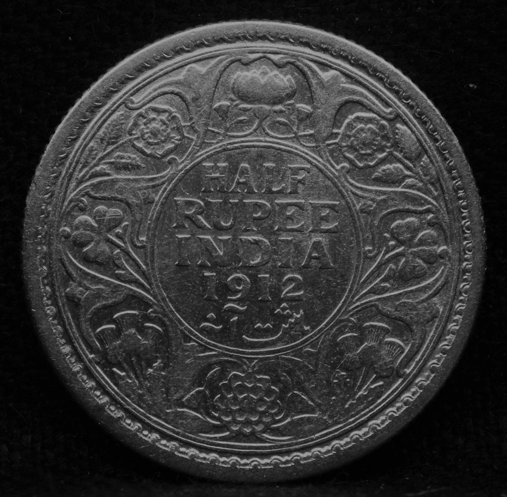 Half RUPEE 1912 George V Silver coins