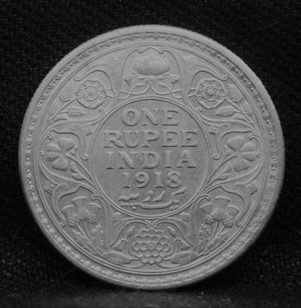 1 Rupee 1918 George V Silver coins
