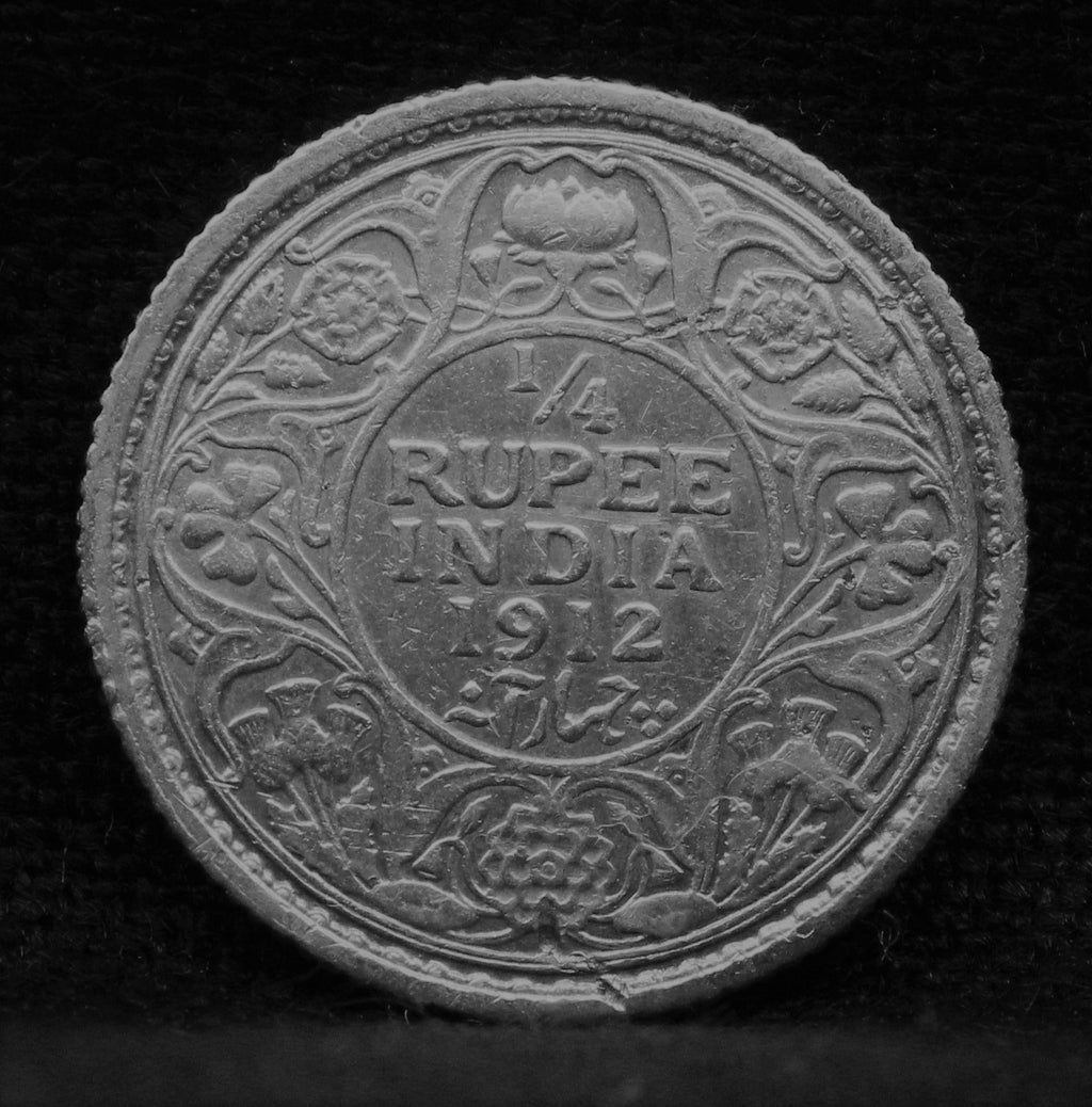 Quarter Rupee 1912 George V Copper coins