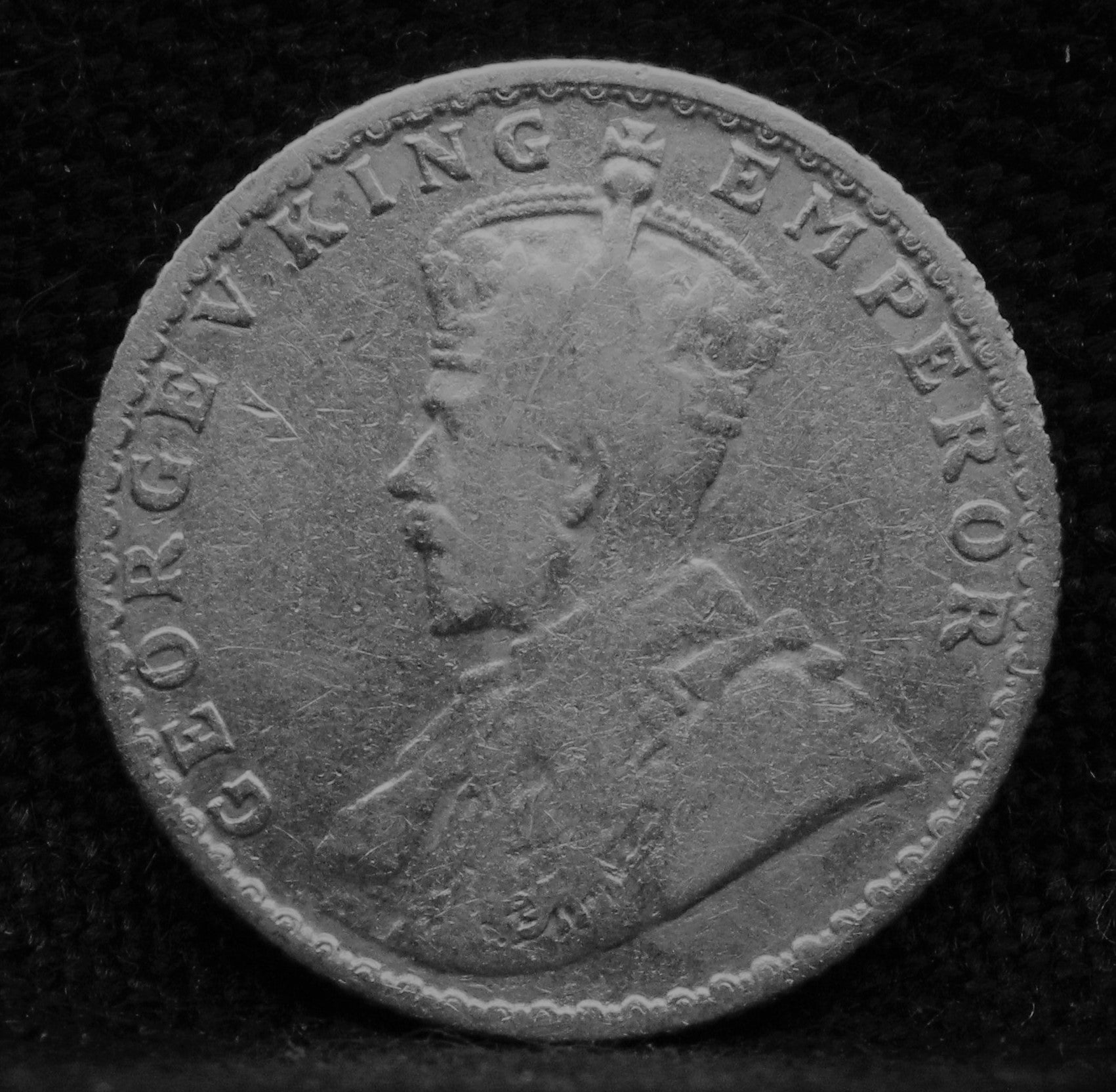 Quarter Rupee 1915 George V coins