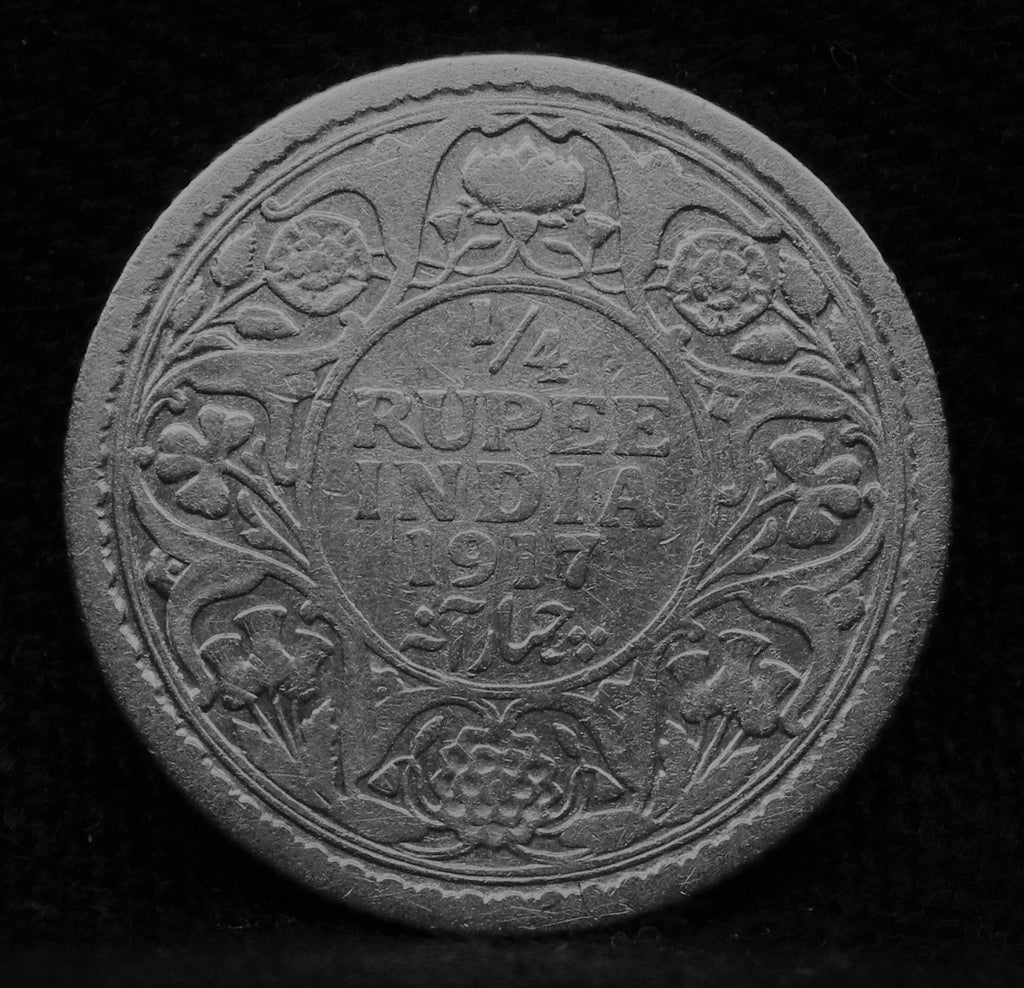 Quarter Rupee 1917 George V Coin