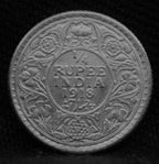 Quarter Rupee 1918 George V coins
