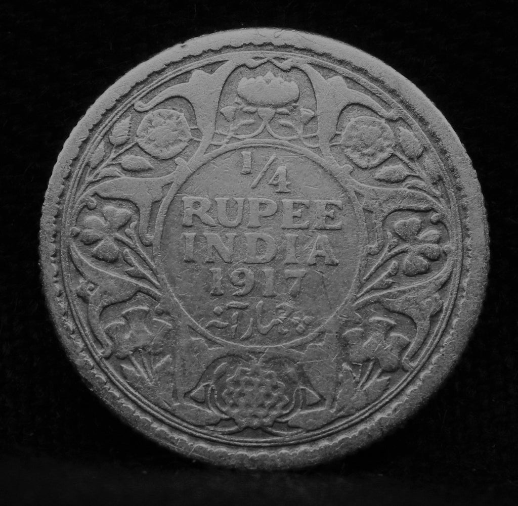 Quarter Rupee 1917 George V Coin