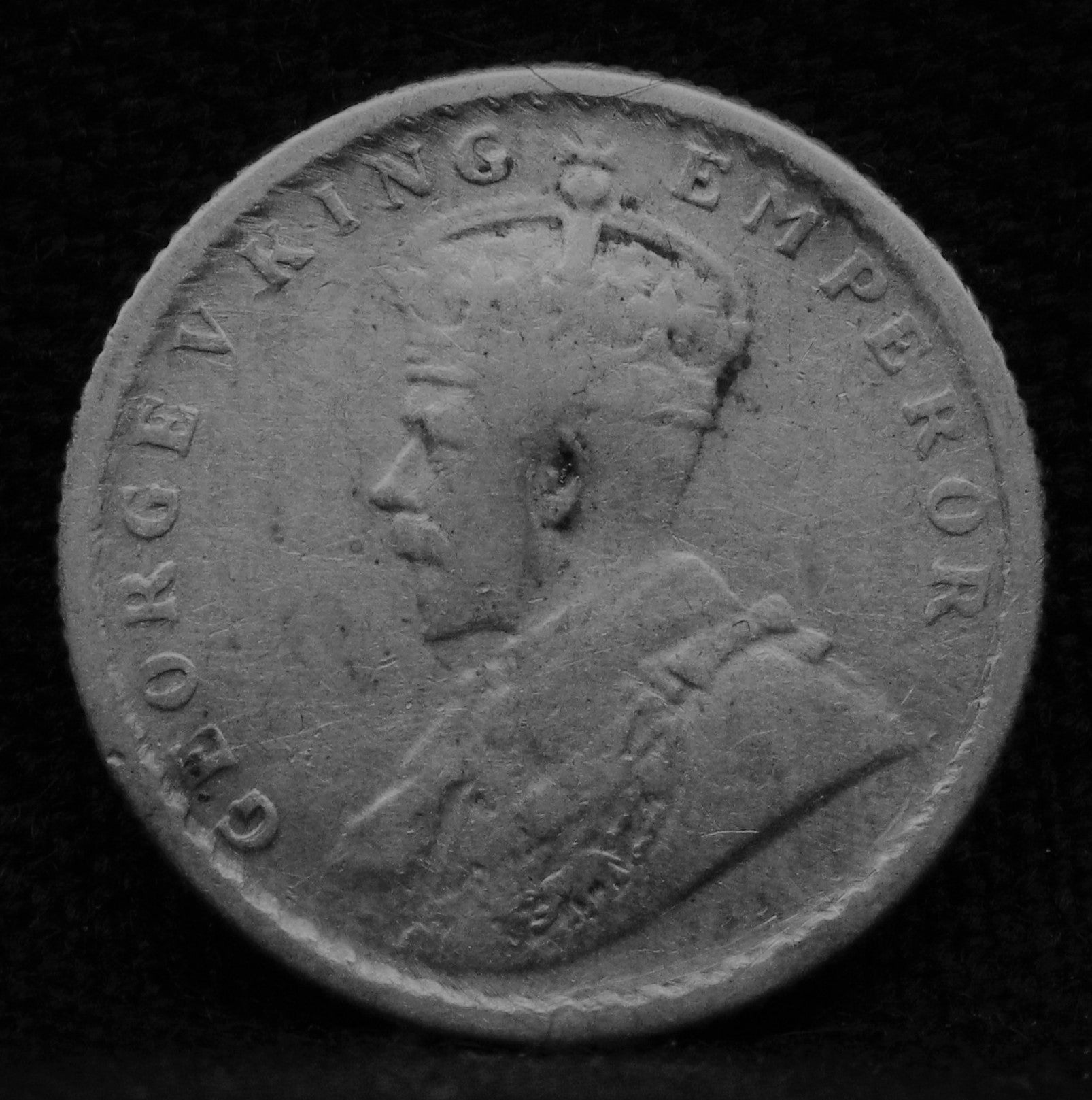 Quarter Rupee 1918 George V coins